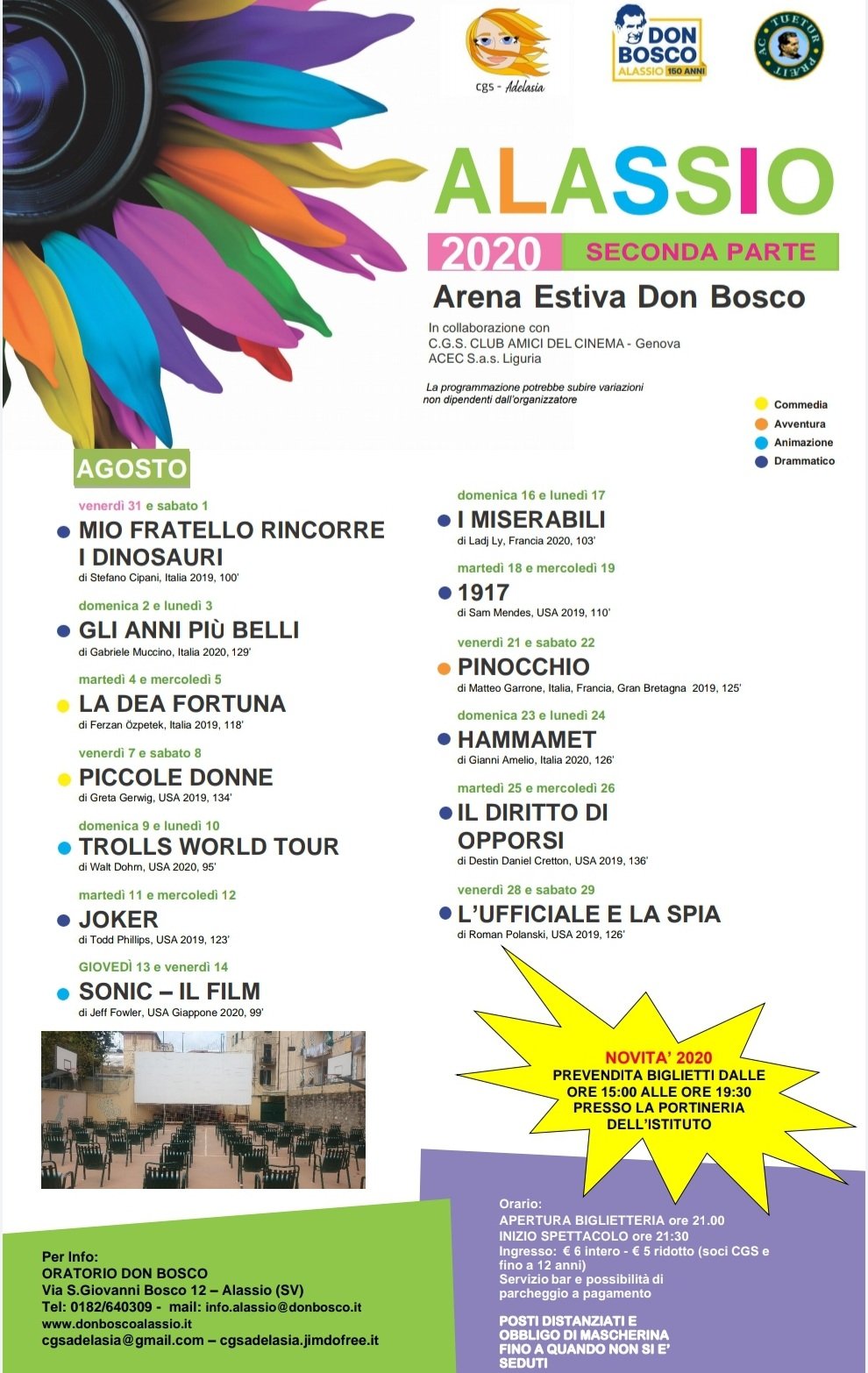 Arena estiva – palinsesto di agosto